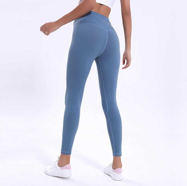 L-32 Tinta unita Donna Ragazze Pantaloni da yoga Vita alta Sport Abbigliamento da palestra Leggings Elastic Fitness Ladies Tuta intera Worko Traspirante design255ess