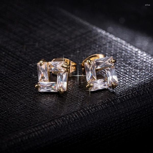 Orecchini a bottone Fashion 2023 Austria Crystal White Square per le donne Statement Wedding Jewelry Wholesale