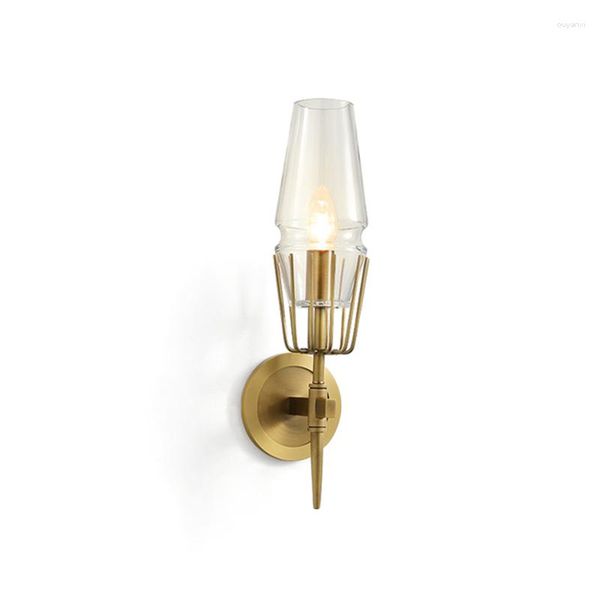 Wandlampen Nordic Goldene Schmiedeeisen Lampe Für Wohnzimmer Schlafzimmer Nacht Cafe Bar Glas Lampenschirm Hause Dekoration Lichter