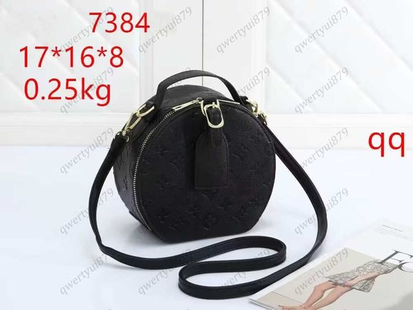 Bolsas de ombro 2023 nova moda feminina em relevo redonda bonita bolsa transversal de couro feminina casual única bolsa de marca de luxo 7384