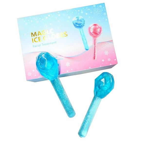 Globos de gelo em forma de diamante para o olho de rosto Massageador facial Dispositivos de elevador de rosto Cold Roller Ball Care Tools Presente de beleza para mulheres