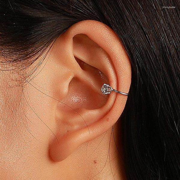 Sırtlar Küpe Basit Zirkon C şeklinde kulak manşet Kadınlar için Geometrik Pikap Olmayan Kıkırdak Klipi Sahte Piercing Earcuff Mücevher