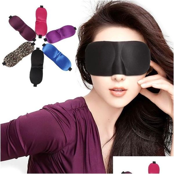 Maschere per dormire Nuova vendita 3D Rest Travel Eye Mask Sponge Er Blindfold Shade Eyeshade 13 Colors In Stock Drop Delivery Salute Bellezza Visione Dhivf