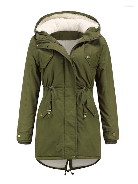 Gabardines femininos inverno frio grande pelo grande para baixo com capuz neve parka algodão acolchoado tamanho grande 4XL casaco forrado de lã engrossado médio