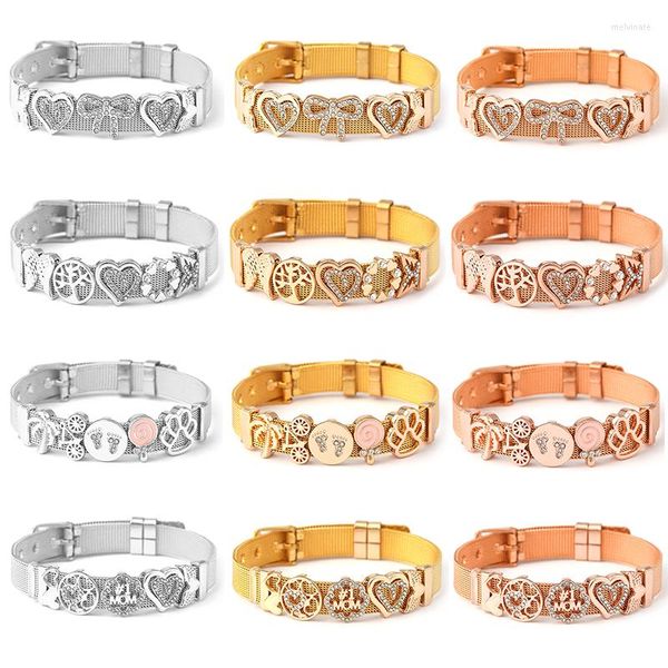 Braccialetti con ciondoli Custode Cinturino in maglia di acciaio inossidabile Bracciale da donna Braccialetti geometrici fai-da-te da donna Regalo di marca Spedizione diretta