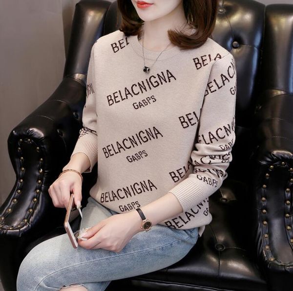 Damenpullover, übergroße Strick-Designer-Oberteile mit B-Buchstabenmuster, Mädchen-Milan-Runway-Crop-Top-Shirt