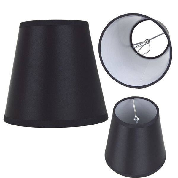 Abajures de pano preto para abajures de mesa, acessório de iluminação de moda personalizado, clipe de lâmpada, método de fixação, abajures de mesa de cabeceira