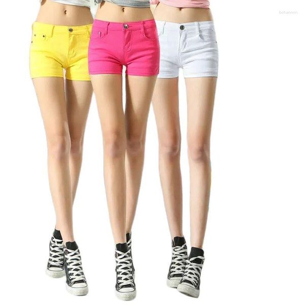 Shorts Feminino Verão Praia Moda Feminina Cor Sólida Slim Fit Lift Hip Denim Dance Mini Jeans Calcinha Menina Roupas Casuais Presente