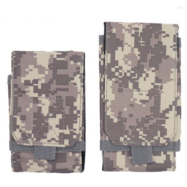 Sacos ao ar livre acampamento caminhadas saco de telefone tático exército camuflagem gancho loop cinto estojo móvel cintura mochila