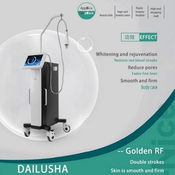 2 em 1 Fractional RF Beauty Microneedle Roller RF Fractional Microneedling Machine Gold Face Skin Care Tools Devices Beauty Machine