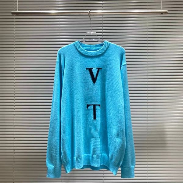 Sweater Erkek Moda Giysileri Tasarımcısı Yeni V Aile Mürettebat Boyun Örgü Jumpers Dışarı Külot rahat Baskı Unisex Uzun Kollu Üstler Elastik Yuvarlak Boyun Erkek Jumper Sweater