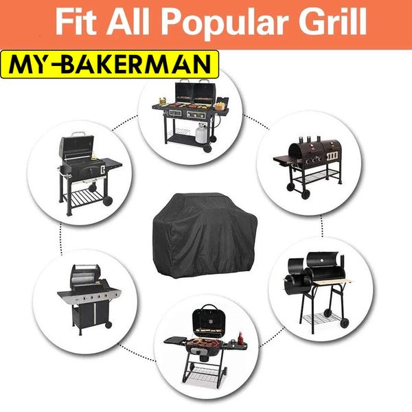 Grillzubehör, 8 Größen, Grillabdeckung für den Außenbereich, staubdicht, wasserdicht, Weber Heavy Duty Charbroil-Grillabdeckung, Regenschutz, Outdoor-Grillabdeckung, rund, 230707