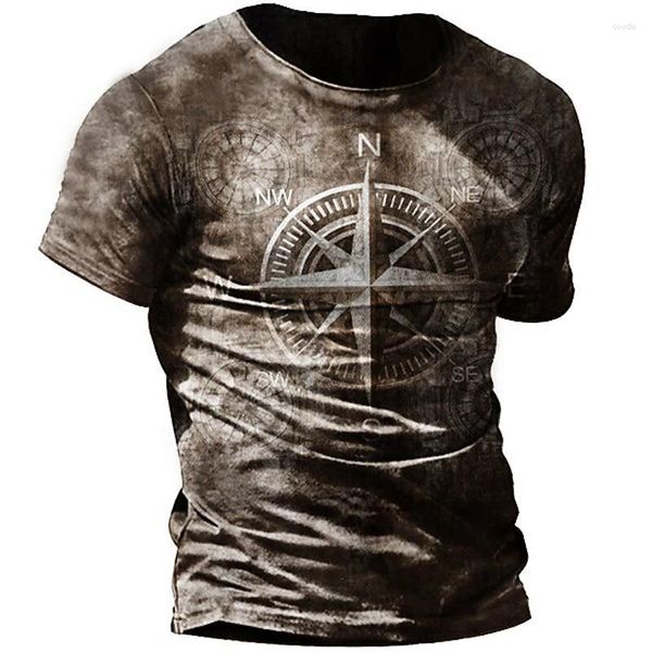T-shirt da uomo 2023 Camicia vintage per uomo Maglietta O-Collo stampata 3d Biker Manica corta Oversize Top Tee Homme Camiseta Hombre