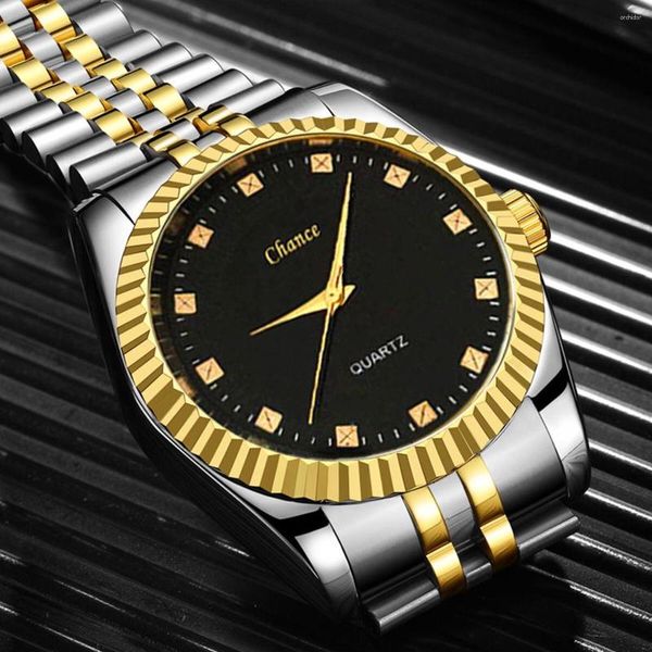Relógios de pulso masculinos de alta qualidade com mostrador de engrenagem comercial relógio de quartzo moda causal relógio de pulso de aço inoxidável masculino relógio militar relógio