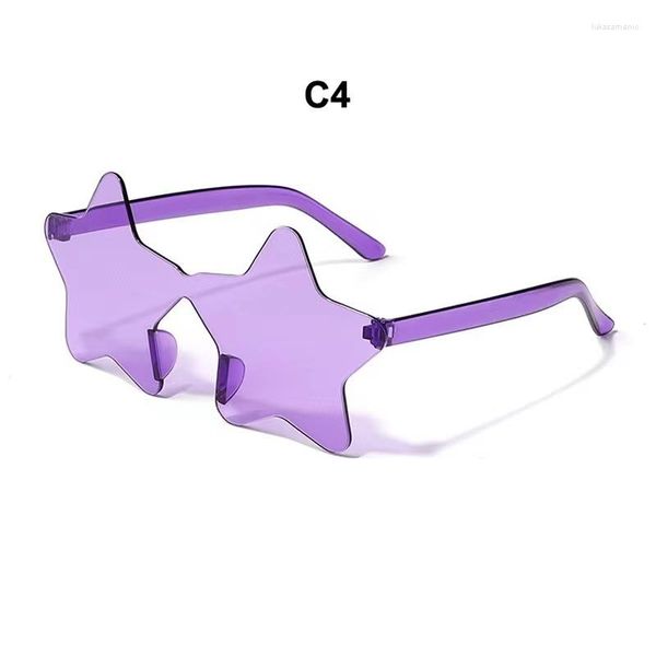 Sonnenbrille 2023 Jelly Candy Farbe Pentagramm Stern Damen -frei Männer und Frauen ohne