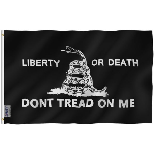 Banner Flags Anley 3x5 Foot Liberdade ou Morte Bandeira Gadsden - Não Pise em Mim Bandeiras Poliéster 230707