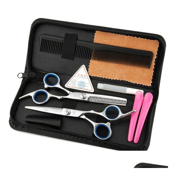 Haarschere 5 Teile/satz Friseurwerkzeuge 6,0 Zoll Barber Kits Clipper Razor Styling Schneidwerkzeug Kombination Drop Lieferung Produkt Dhnkk