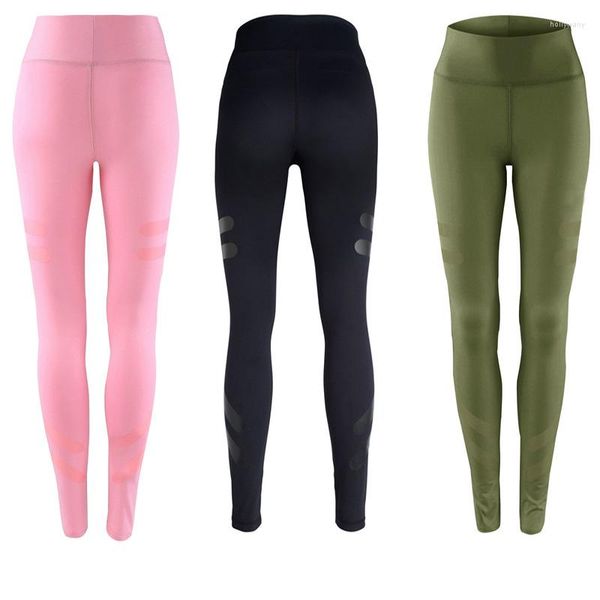 Aktive Hose, Yoga, hohe Taille, eng anliegend, Hüfte, Damen, Übung, Fitness, Liegestütze, Kniebeugen, Fitnessstudio, solide Leggings