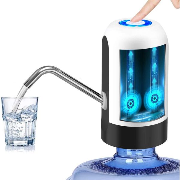 Pompe per l'acqua Pompa per bottiglia d'acqua ricaricabile USB Distributore automatico di acqua elettrica Pompa per bottiglia d'acqua Interruttore a un pulsante Utensili da cucina 230707