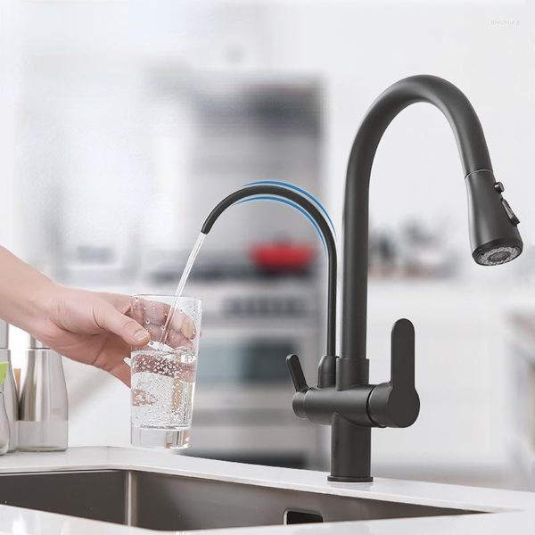 Rubinetti della cucina Rubinetti dell'acqua Tre in uno e freddo per uso domestico Pure Machine Rubinetto per bere diretto Bacino di verdure