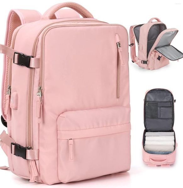 Rucksack für Damen, Laptop, Teenager, Mädchen, USB-Aufladung, Schule, unabhängig, Schuhtasche, Reisen, Outdoor