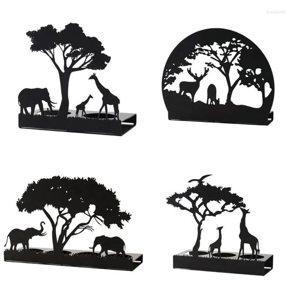 Castiçais E56C Ferro Forjado Preto Animal Titular Tealight Festa de Casamento Decoração de Mesa