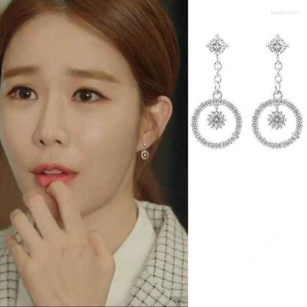 Ohrstecker Yoo In Na Das Gleiche Modell Micro-Intarsien Runde Mode Temperament Für Frauen Brincos Schmuck Mujer Geometrisch