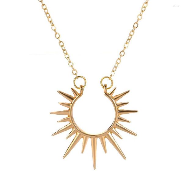 Anhänger Halsketten Sonnenblumen Halskette Retro Metall Öffnung Colarbone Kette Fashion Kreatives Accessoires