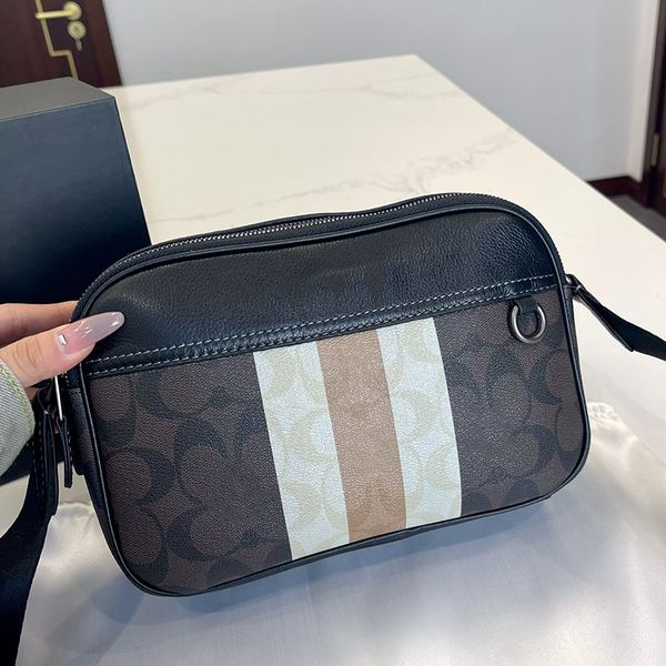 Mens Classic Graham Kamera Çanta Sıradan Omuz Çantaları Tasarımcı Crossbody Coac El çantası Jacquard Square Deri Messenger Cüzdan Koltuk Alt Çişelleri Boyut 15x23cm