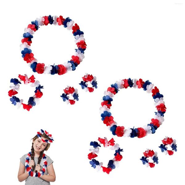 Dekoratif Çiçekler 8pcs/32pcs Düğün Plajı Çiçek Kolyesi Yapay Petal Taç giyme bilekleri Head Bands Hawaiian Lei Yetişkin Işık İçin