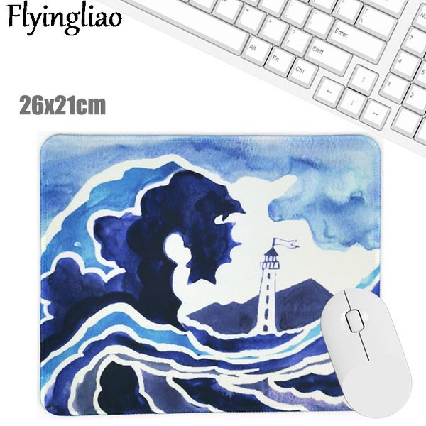 Pittura a olio Hokusai Waves Tappetino per tastiera per ufficio creativo Tappetino per mouse per laptop Kawaii Tappetino antiscivolo Tappetino per scrivania personalizzato Mouse