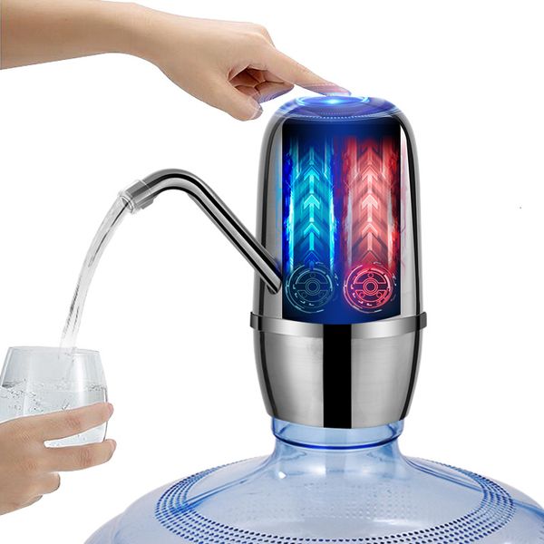 Pompe per l'acqua Mini erogatore d'acqua Potenti pompe doppie USB Ricaricabile per uso domestico Pompa per acqua elettrica automatica Dispenser per pompa per bottiglia d'acqua 230707