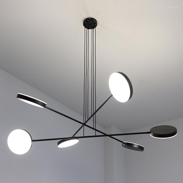 Pendelleuchten, nordischer minimalistischer Stil, Lampe, Wohnzimmer, moderne kreative Persönlichkeit, Restaurant, Designer-Licht, schwarz lackiert