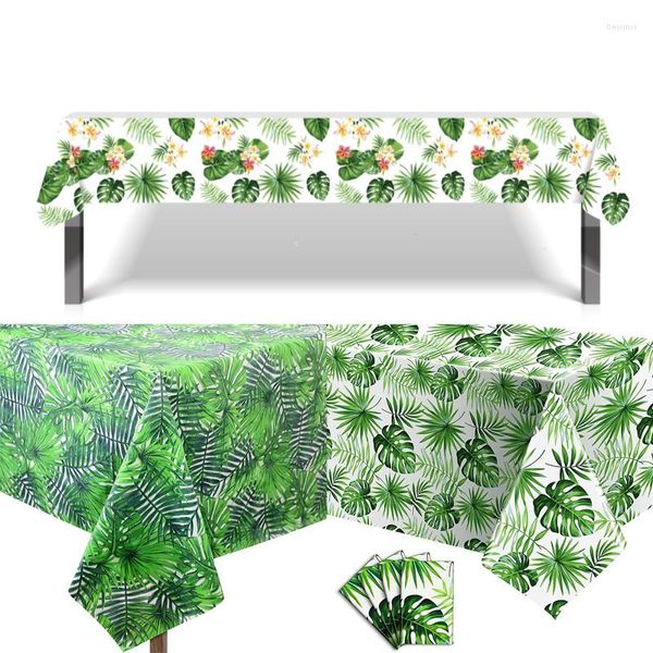 Toalha de mesa Planta tropical Havaiana Suprimentos para festas Natal Aniversário Churrasco Banquete Descartável Capa Decorativa