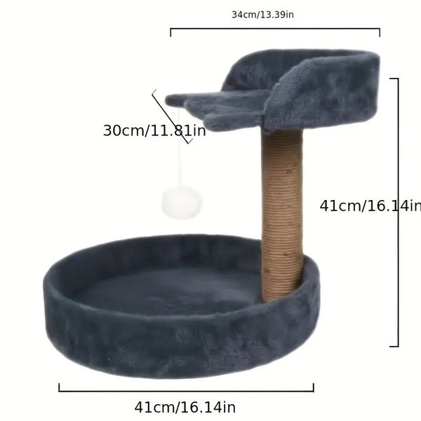 Brinquedo de escalada para gato Poste para arranhar árvore para gato Estrutura de escalada para gato Plataforma de atividades para gatos Brinquedos de bola de pelúcia