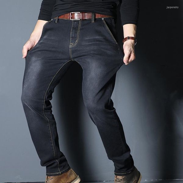 Мужские джинсы Классический отдых базовые стили мужчины плюс размер 32-48 бизнес-брюки Высококачественные мужчины Высококачественные мужчины