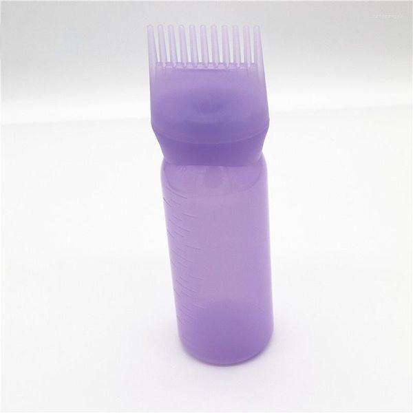 Bottiglie di stoccaggio 120ml Applicatore di bottiglie di riempimento di tinture per capelli in plastica con kit di erogazione di pennelli graduato Strumenti per lo styling di tintura colorante per salone