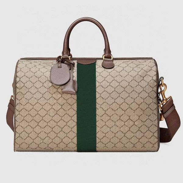 Bolsa de designer masculina e feminina de grande capacidade bolsa de viagem portátil bolsa de ombro de lona de couro vintage bolsa impressa bolsa de bagagem bolsa crossbody bolsa mensageiro