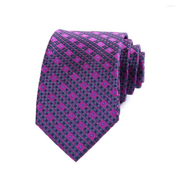 Bogen 7 cm Herren Krawatten Marine Blau mit rosa Polka Punkte Ascot für Mann Hochzeit Polyester Seiden Cravat Business Party Corbatas para