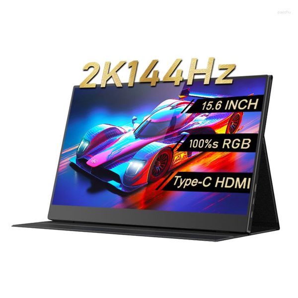 15.6in 2K 144Hz Gamer Taşınabilir Monitör S RGB HDR Anahtar X-Box dizüstü bilgisayar cep telefonu bilgisayarı için ikinci IPS ekranı