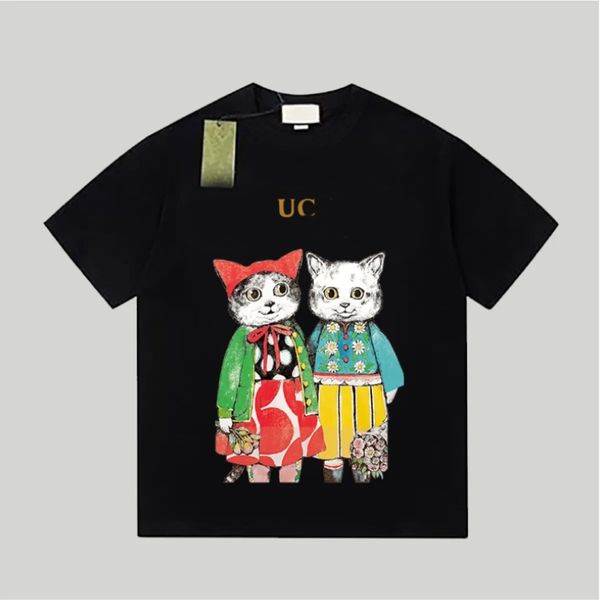 CC Summer Fashion Мужская и женская кошки свободные женские футболки Дизайнерские футболки высокого класса Pure Cotton Luxury Graphic Sam
