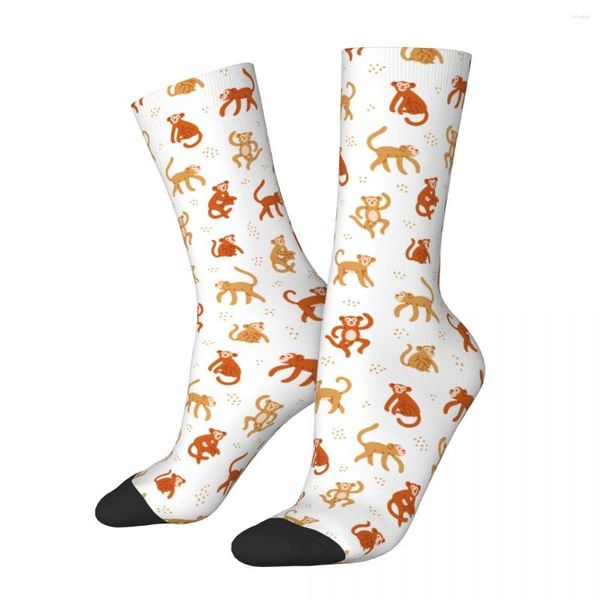 Herrensocken Harajuku Monkey Animal Skateboard Polyester lang für Unisex