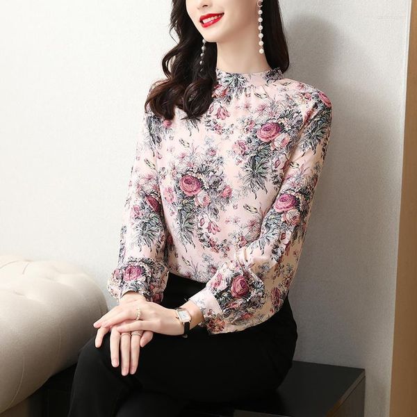 Camicette da donna Donna Office Lady Cotone Oversize Top Rosa Bianco Blu Manica lunga 2023 Primavera Moda coreana Camicie Panni