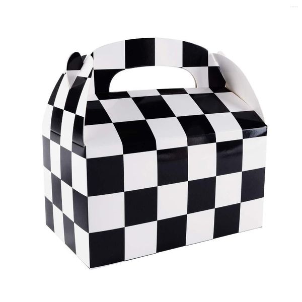 Подарочная упаковка 12 упаковка черно -белая гоночный флаг вымпеля