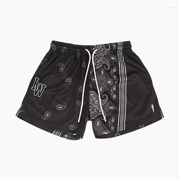 Shorts Masculino 2023 IRON WILLED Paisley Mesh Ginásio Basquete Corrida Feminino Praia Casual Secagem Rápida Básico