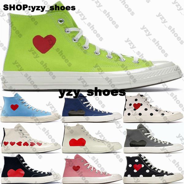 Mulheres Chucks Taylors All Star 70 Hi Tamanho 5 11 Mens Sapatilhas Sapatos Us5 Casual Treinadores Designer CDG Us 5 Running Commes des Garcons PLAY 9186 Branco Preto Vermelho Rosa Cinza