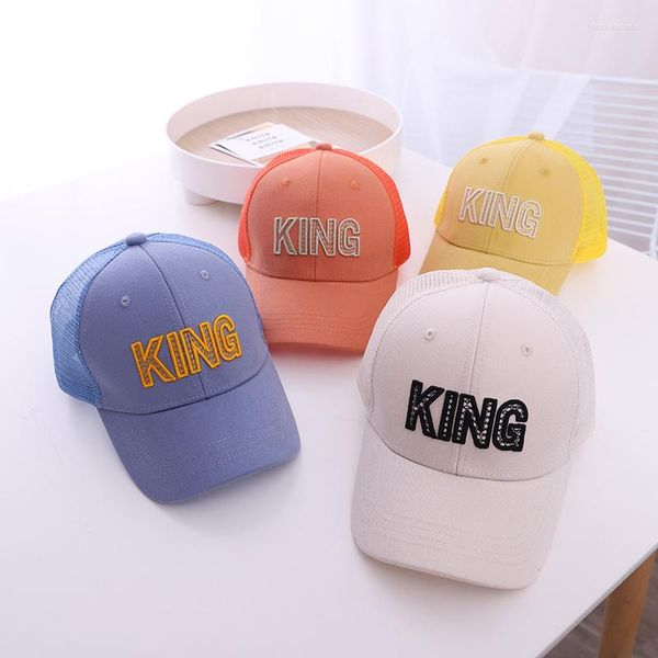 Cappellini da baseball Doit Berretto da baseball in maglia per bambini Summer HipHop KING Letters Cappelli da sole per bambini Ragazzi Ragazze Primavera Bambino Snapback Hat Gorras