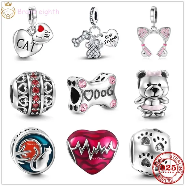 Для чар Pandora Sterling Silver Beads Dangle Wharm Women A-Z буква 3 серии Alphabet Bead