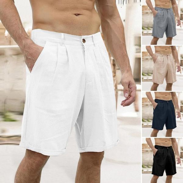 Männer Shorts Herren Leinen Kordelzug Kurze Hosen Männliche Männer Sommer Baumwolle Plus Größe Einfarbig Hosen Kleidung Streetwear Mann