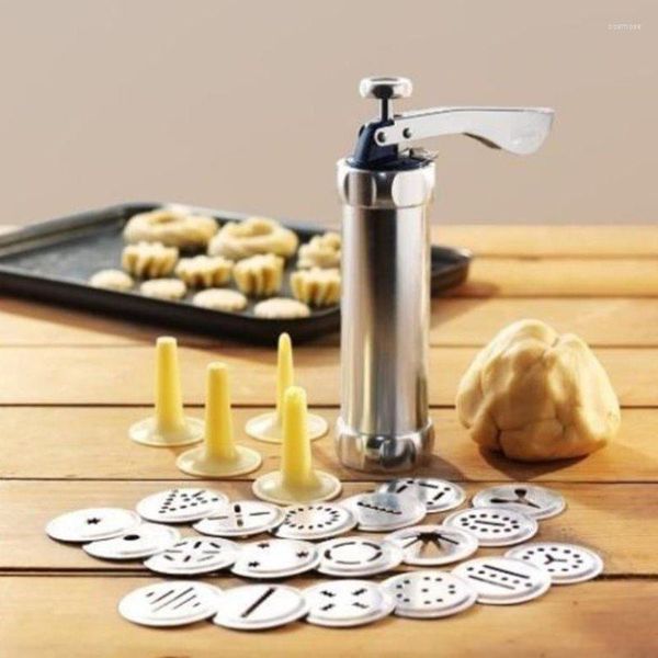Pişirme Kalıpları DIY Presler Buzlanma Setleri Bisküvi Tabancası Monte Çiçekler Ağız Parça Kiti Aracı Çok Desenli Çerez Makinesi Kek
